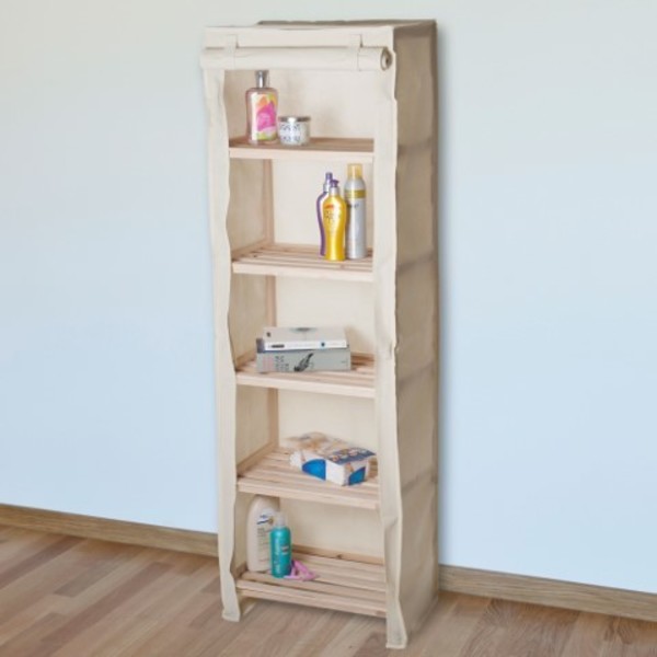 Hastings Home Hastings Home Five Tier Wood Storage Shelving Rack With Removable Cover 545221GDZ